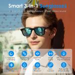 Smart Translation Sunglasses AI Shades 11H Battery Life Voice Assistant Blue ×2 