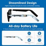 GetD AI Glasses, AI Translator Powered by ChatGPT, AI Assistant, Bluetooth Smart Glasses for Men & Women, Polarized Sunglasses, Audio Smart Eyewear for Gaming Travel Meeting Memos, Earphone Glasses