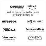 Carrera Smart Glasses with Alexa (newest model), Smart audio glasses, Sprinter black frames with blue light filtering lenses, Square