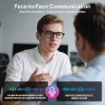 padom Smart AI Translation Glasses, Support 160+ Languages Real-Time Translation/Live Recording, AI Voice & Video Call, Auto-On/Off Translator Glasses, Noise Reduction, AI Glasses for Women(Pink)