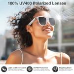 kvsju AI Smart Glasses with Chat GPT,Bluetooth Glasses with 150+ Translation,Smart Glasses for Men&Women,Multifunctional Bluetooth Glasses for Men(White)