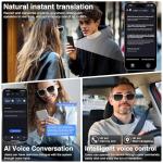 kvsju AI Smart Glasses with Chat GPT,Bluetooth Glasses with 150+ Translation,Smart Glasses for Men&Women,Multifunctional Bluetooth Glasses for Men(White)