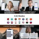 padom Smart AI Translation Glasses, Support 160+ Languages Real-Time Translation/Live Recording, AI Voice & Video Call, Auto-On/Off Translator Glasses, Noise Reduction, AI Glasses for Women(Pink)