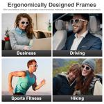 kvsju AI Smart Glasses with Chat GPT,Bluetooth Glasses with 150+ Translation,Smart Glasses for Men&Women,Multifunctional Bluetooth Glasses for Men(White)