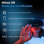 Kiiroo VR Headset for Phone - Optimized for VR Content - for iPhone, Android & Windows - Fits 5.5"-7.2" Devices - Glasses-Friendly - 40mm HD Resin Aspherical Lens - Adjustable IPD & Fixed Focus
