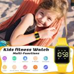 L LAVAREDO Waterproof Kids Digital Watches for Boys Girls,Sport Watch with Pedometer Stopwatch Vibration Alarm for Ages 5-13,No App Fitness Tracker Watch for Kids Teens Birthday