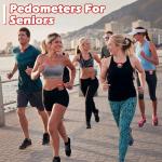 Copkim 4 Pcs Pedometers for Walking Step Counter Step Tracker Steps and Miles LCD Counters Portable Clip on Pedometers for Seniors Women Jogging Hiking Running Walking(Red)