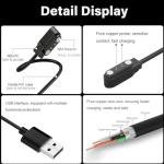 Xininyia Compatible with FITVII Ole, Nexa, Fino 2, H56, HM57, HM58, HM78 and HM08 Fitness Tracker Charger, [2-Pack] Magnetic Charging Cable Smartwatch Charger for FITVII Smart Watch (Black&Black)