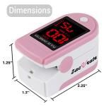 Zacurate Pro Series 500DL Fingertip Pulse Oximeter Blood Oxygen Saturation Monitor with Silicone Cover, Batteries and Lanyard (Blushing Pink)