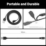 Xininyia Compatible with FITVII Ole, Nexa, Fino 2, H56, HM57, HM58, HM78 and HM08 Fitness Tracker Charger, [2-Pack] Magnetic Charging Cable Smartwatch Charger for FITVII Smart Watch (Black&Black)