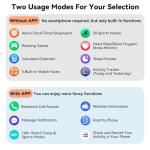 EURANS Smart Watch No App/Phone Required, Waterproof Fitness Tracker, 1.85" Retina Display Activity Tracker with Step Counter for Walking, Sleep Tracking, Pedometer, Calories Tracker for Women Men