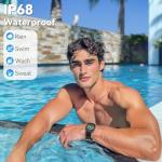 EURANS Smart Watch No App/Phone Required, Waterproof Fitness Tracker, 1.85" Retina Display Activity Tracker with Step Counter for Walking, Sleep Tracking, Pedometer, Calories Tracker for Women Men