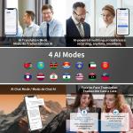 AI Translator Smart Glasses for Men Women, Bluetooth Audio Sunglasses with Photo