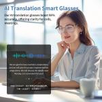 AI Translator Smart Glasses for Men Women, Bluetooth Audio Sunglasses with Photo