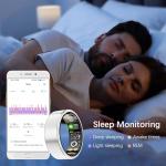 Health Tracker Ring, Smart Health Ring for Women Men with Heart Rate, Blood Oxygen, Sleep Monitor, Steps,Calories, No Subscription Fee, IP68 Waterproof Smart Ring for iPhone & Android (Silver, 7#)