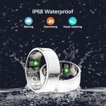 Health Tracker Ring, Smart Health Ring for Women Men with Heart Rate, Blood Oxygen, Sleep Monitor, Steps,Calories, No Subscription Fee, IP68 Waterproof Smart Ring for iPhone & Android (Silver, 7#)