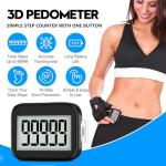 3D Pedometer Step Counter with Clip and Lanyard