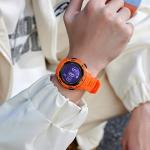 Orange Waterproof Fitness Tracker Watch for Men