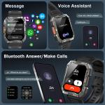 Men's Bluetooth Military Smart Watch with 5ATM Waterproof