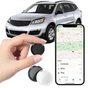 2 Pack GPS Tracker for Vehicles Work with Find My (iOS Only) Real Time Mini Car Air Tracker Tag Global Coverage Hidden Car Locator Tracking Device No Monthly Fee or Subscription No SIM Card Required
