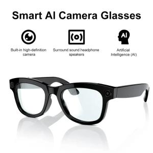 AI Smart Video Glasses 4KHD Shooting Wireless Music Calls Voice Recognition