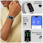 JYUAJOI Health Fitness Tracker, Smart Watch with 24/7 Heart Rate and Blood Pressure Monitor, Activity Tracker with Blood Oxygen, 120 Sport Mode Waterproof Sleep Tracker for Women Men