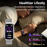JYUAJOI Health Fitness Tracker, Smart Watch with 24/7 Heart Rate and Blood Pressure Monitor, Activity Tracker with Blood Oxygen, 120 Sport Mode Waterproof Sleep Tracker for Women Men