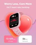 BIGGERFIVE Smart Watch for Kids, 1.8" Fitness Tracker Watch Pedometer, Heart Rate, Sleep Monitor, IP68 Waterproof, Calorie Step Counter, Puzzle Games with/Without APP for Girls Teens 5-16, Pink
