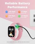 BIGGERFIVE Smart Watch for Kids, 1.8" Fitness Tracker Watch Pedometer, Heart Rate, Sleep Monitor, IP68 Waterproof, Calorie Step Counter, Puzzle Games with/Without APP for Girls Teens 5-16, Pink