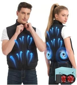 Cooling Vest Jacket with Dual Fans and Battery