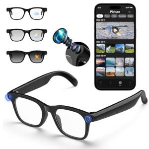 Gezxt AI Smart Glasses with Voice Assistant & Bluetooth