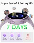 Purple Smart Watch for Women with Fitness Tracker