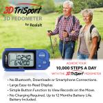 Realalt 3DTriSport 3D Pedometer with Clip and Strap
