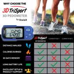 Realalt 3DTriSport 3D Pedometer with Clip and Strap