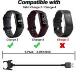 Fitbit Charge 3/4 USB Charging Cable Clip - 2-Pack