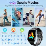 Qecnato Waterproof Smart Watch with 112 Sports Modes