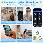 Domhong AI Smart Glasses with Bluetooth Translation