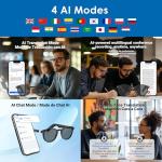 Smart AI Glasses with Bluetooth & Translation