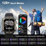 2024 Military Fitness Tracker Blood Pressure Smart Watch