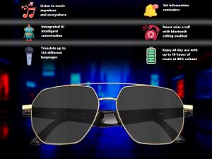 Waterproof Bluetooth Smart Glasses with AI Features