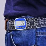 Blue Clip-On LCD Pedometer for Steps and Calories