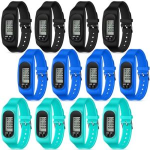Geyoga 12 Pcs Silicone Step Tracker Bracelet