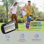 3D Pedometer Step Counter with Clock and Clip