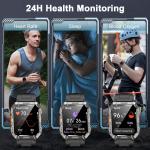 Tactical Waterproof Smart Watch Health Tracker for Men