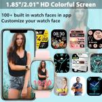 LICYAPO Smart Watch for Women(Answer/Make Call), 1.85" HD Smartwatch, Fitness Tracker with 100+ Sport Modes, IP68 Waterproof, Heart Rate/Sleep/Spo2 Monitor, Activity Tracker for Android and iPhone
