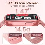 Fitness Tracker Smart Watch for Women: Health Activity Trackers with Heart Rate Blood Oxygen Sleep Monitor Step Counter Sport 1.47" Touchscreen IP68 Waterproof Smartwatch Compatible Android iOS