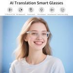 AI Smart Glasses for Men & Women, AI-Powered By Live Recording/Simultaneous Interpretation/Real-Time Translation, Noise Reduction, Translation Glasses with Photochromic Lenses, Support 160+ Languages