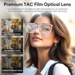 AI Smart Glasses, Bluetooth 5.4 Translation Glasses with 144 Language & Accents, Blue Light Filtering Lenses, Multifunctional Smart Glasses for Men Women, Travel Meeting Trade Business HY-C8 White