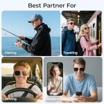 Smart AI Glasses with 100+ Language Translation, Bluetooth 5.4 Glasses with Chat GPT, Blue Light Filtering Lenses with Lightweight Metal Frame Sunglasses, Smart Glasses for Men Women Travel Business