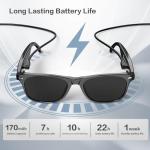 EarlySincere Men's and women's Bluetooth sunglasses, AI translation, 50 hour battery life, UV protection, voice control, Bluetooth glasses for Android and iOS